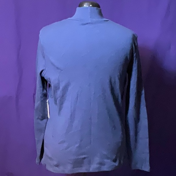 NWT Classic Elements soft cotton mock neck long sleeve tee, size L - Picture 2 of 5